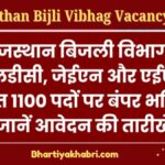 Rajasthan Bijli Vibhag Vacancy 2025